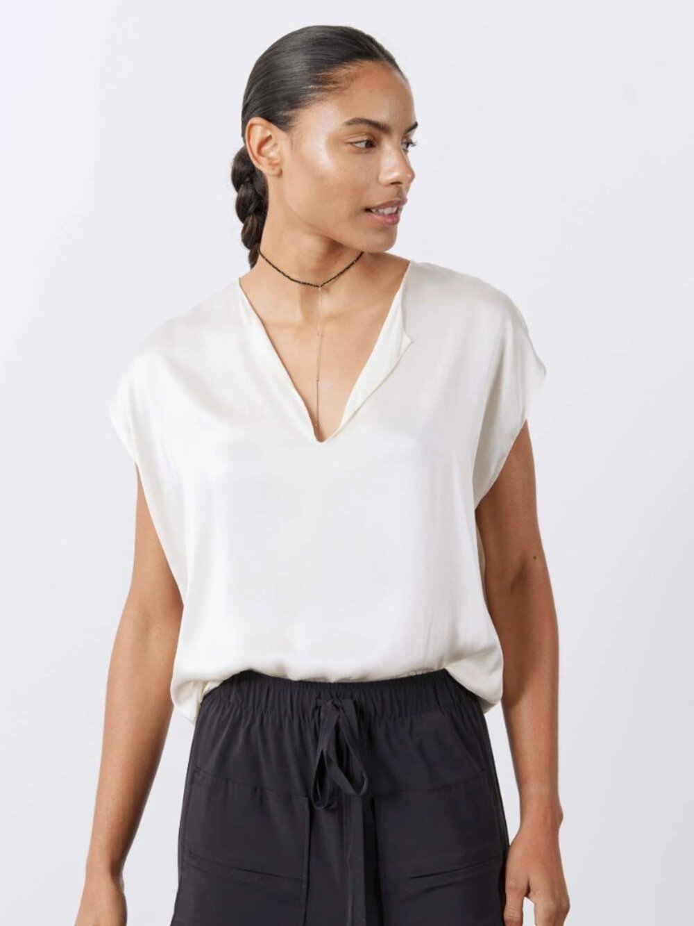 Ruti The All Day Washable Silk Top (Cream) - Medium